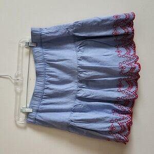 Vineyard Vines embroidered hem cotton scalloped edge skirt pull on womens medium
